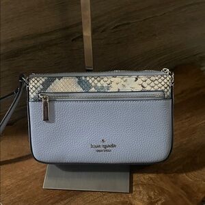 Kate Spade Leila blue and snakeskin wristlet, NWT
